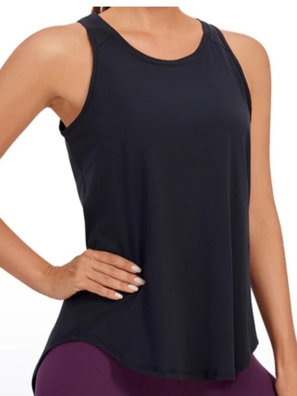 CRZ YOGA Black Racerback Tank Top